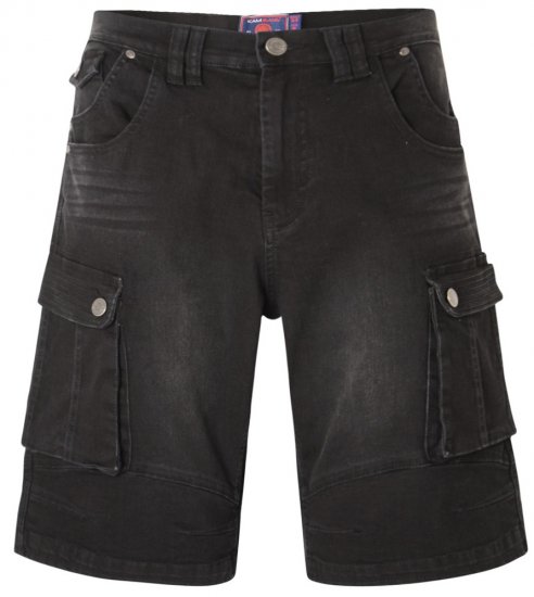 Kam Jeans Ivan Cargo Shorts Black - Shorts - Pantaloncini Uomo Taglie Forti