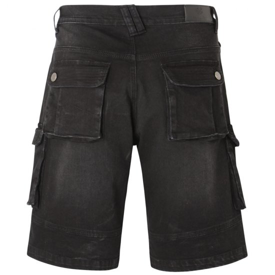 Kam Jeans Ivan Cargo Shorts Black - Shorts - Pantaloncini Uomo Taglie Forti