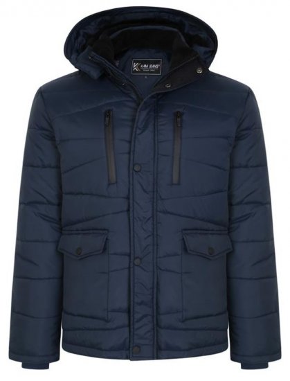 Kam Jeans KV119 Premium Lightweight Qulited Jacket Indigo - Giubbotti - Giubbotti Uomo Taglie Forti