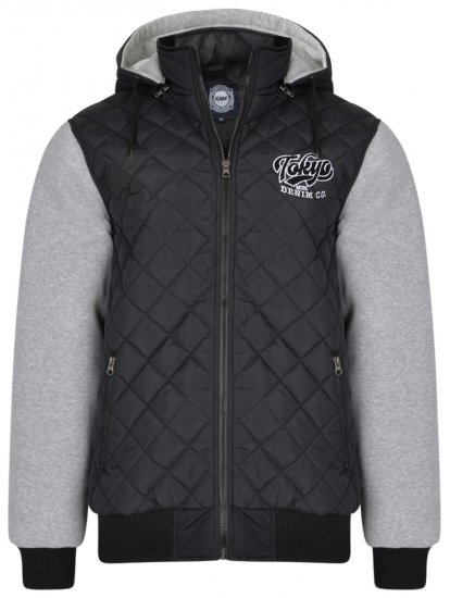 Kam Jeans KV91 Jersey Sleeve Jacket Black - Giubbotti - Giubbotti Uomo Taglie Forti