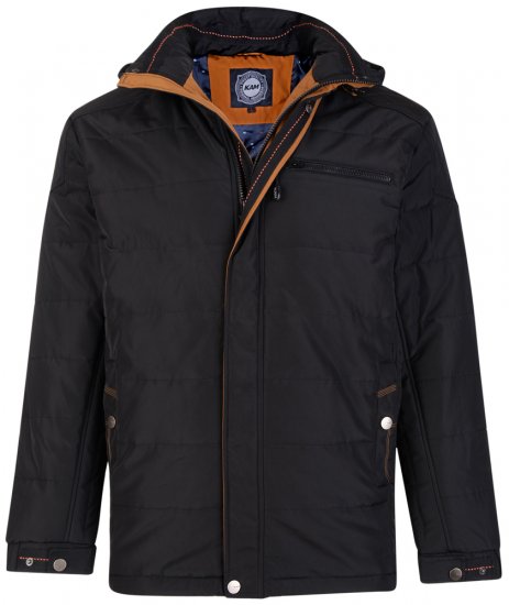 Kam Jeans KV98 Padded Jacket Black - Giubbotti - Giubbotti Uomo Taglie Forti