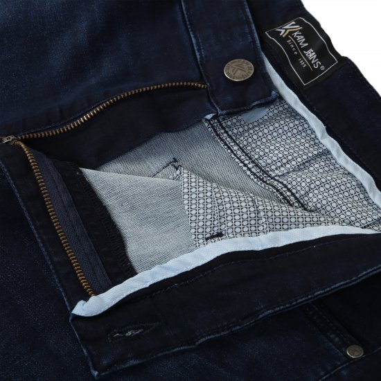 Kam Jeans Nunez Knitted Denim Stretch Fashion Jeans Dark Blue - Jeans & pantaloni - Jeans & Pantaloni Uomo Taglie Forti