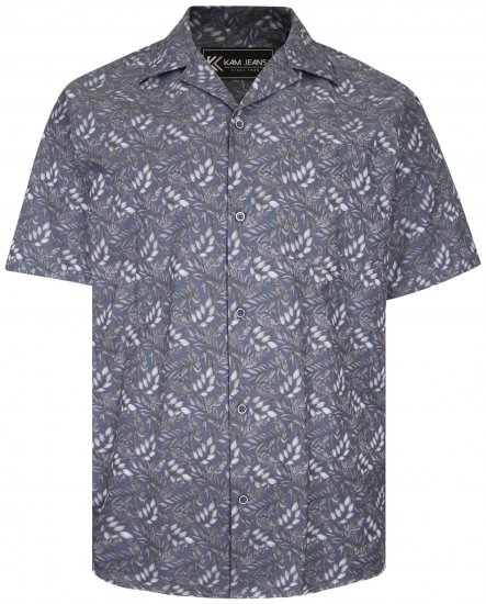 Kam Jeans P011 Premium Short sleeve Shirt Charcoal - Camicie - Camicie Taglie Forti Uomo