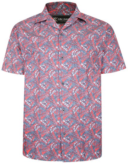 Kam Jeans P011 Premium Short sleeve Shirt Red - Camicie - Camicie Taglie Forti Uomo