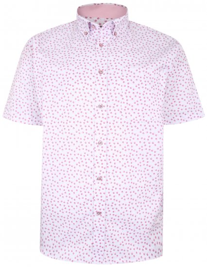 Kam Jeans P012 Premium Short sleeve Shirt Pink - Camicie - Camicie Taglie Forti Uomo