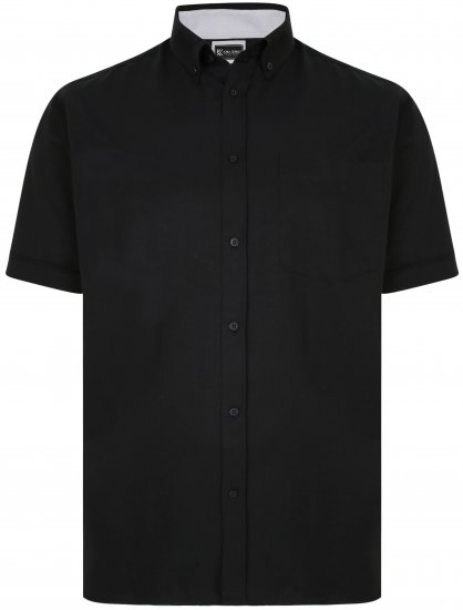 Kam Jeans P020 Premium Short sleeve Oxford Shirt Black - Camicie - Camicie Taglie Forti Uomo