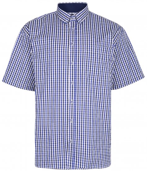 Kam Jeans 640 Premium Short Sleeve Shirt Navy - Camicie - Camicie Taglie Forti Uomo