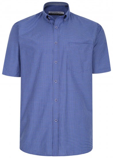 Kam Jeans 641 Premium Short Sleeve Shirt Navy - Camicie - Camicie Taglie Forti Uomo
