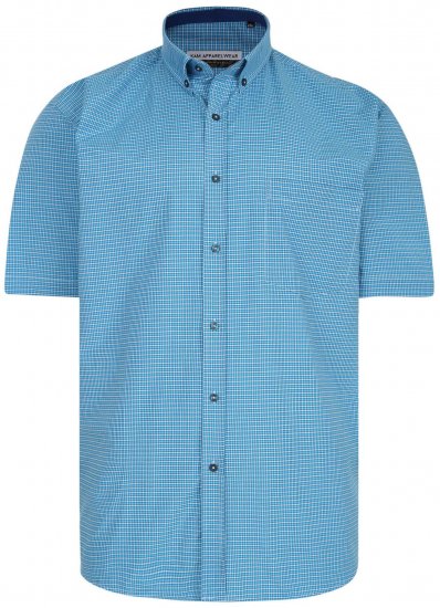 Kam Jeans P641 Premium Short Sleeve Shirt Turquoise - Camicie - Camicie Taglie Forti Uomo