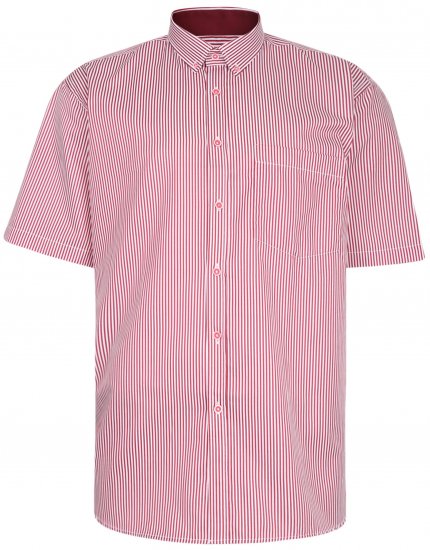 Kam Jeans 643 Premium Short Sleeve Shirt Burgundy - Camicie - Camicie Taglie Forti Uomo
