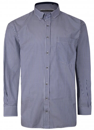 Kam Jeans P643 Premium Stripe Shirt Navy - Camicie - Camicie Taglie Forti Uomo