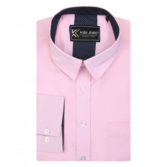 Kam Jeans P684 Premium Stretch Shirt Pink - Camicie - Camicie Taglie Forti Uomo