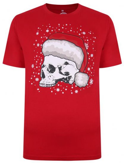 Kam Jeans X008 Santa Skull Print T-Shirt Red - Magliette - Magliette Uomo Taglie Forti
