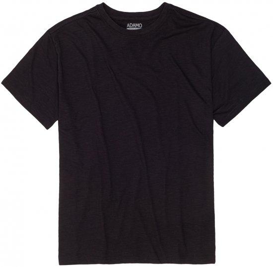 Adamo Kevin Regular fit T-shirt Slub Black - Magliette - Magliette Uomo Taglie Forti