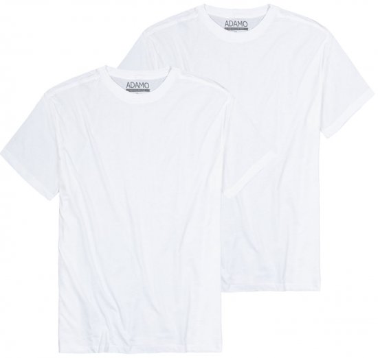 Adamo Kilian Regular fit 2-pack T-shirt White - Magliette - Magliette Uomo Taglie Forti