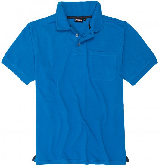 Adamo Klaas Regular fit Polo Shirt with Pocket Azur Blue - Polo - Polo Uomo Taglie Forti