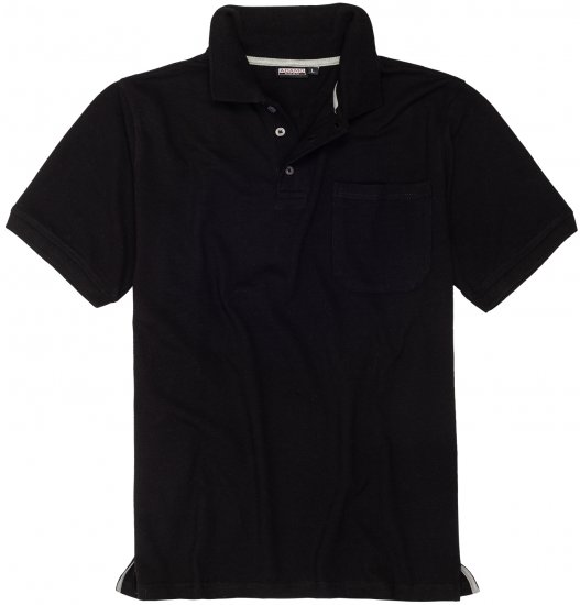 Adamo Klaas Regular fit Polo Shirt with Pocket Black - Polo - Polo Uomo Taglie Forti