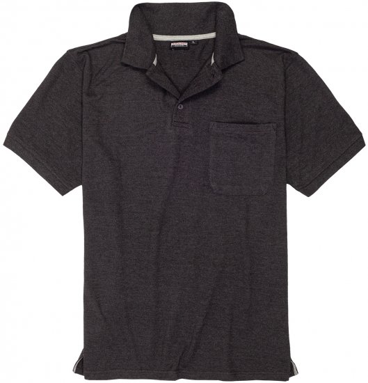 Adamo Klaas Regular fit Polo Shirt with Pocket Charcoal - Polo - Polo Uomo Taglie Forti