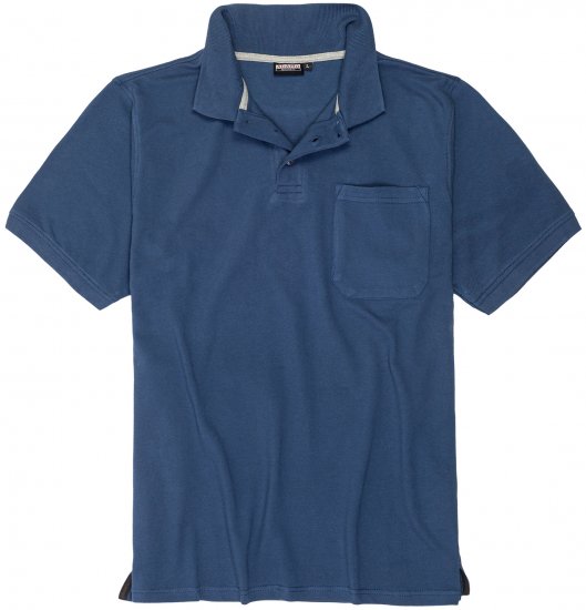 Adamo Klaas Regular fit Polo Shirt with Pocket Denim Blue - Polo - Polo Uomo Taglie Forti