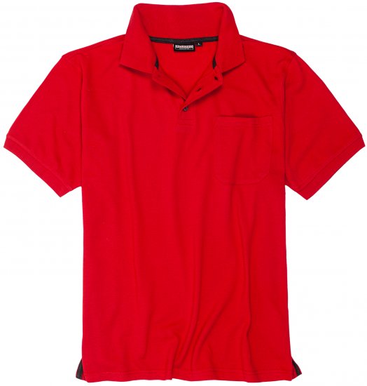 Adamo Klaas Regular fit Polo Shirt with Pocket Red - Polo - Polo Uomo Taglie Forti