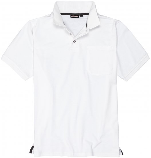 Adamo Klaas Regular fit Polo Shirt with Pocket White - Polo - Polo Uomo Taglie Forti