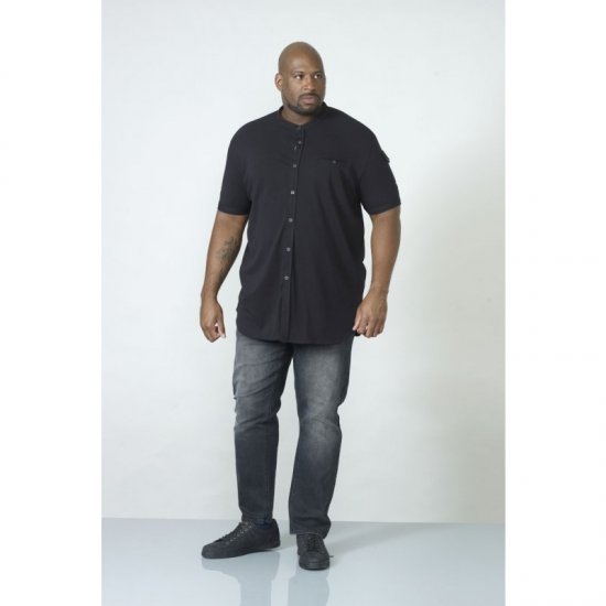D555 Archer Collarless Shirt Black - Camicie - Camicie Taglie Forti Uomo