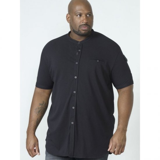 D555 Archer Collarless Shirt Black - Camicie - Camicie Taglie Forti Uomo
