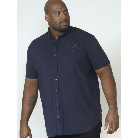 D555 Beaver Couture Jersey Shirt Navy - Camicie - Camicie Taglie Forti Uomo