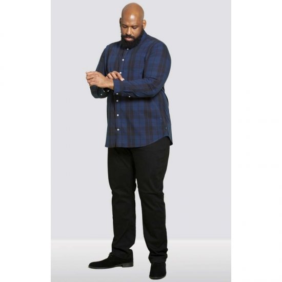 D555 Davenport Long Sleeve Shirt Navy - Camicie - Camicie Taglie Forti Uomo