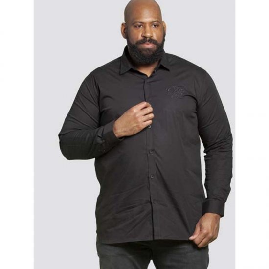 D555 Michael Couture Stretch Shirt Black - Camicie - Camicie Taglie Forti Uomo