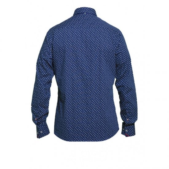 D555 Bainton Long Sleeve Shirt Navy - Camicie - Camicie Taglie Forti Uomo