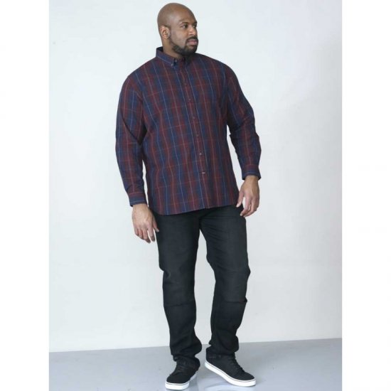 D555 Grady Long Sleeve Check Shirt - Camicie - Camicie Taglie Forti Uomo