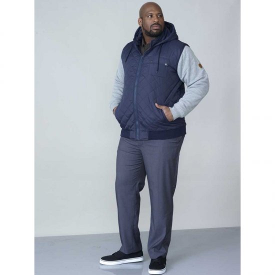 D555 Willie Hooded Quilted Jacket with Fleece sleeves - Giubbotti - Giubbotti Uomo Taglie Forti