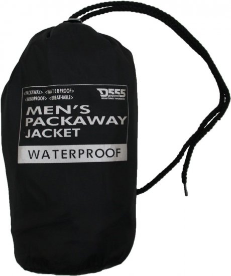 D555 Zac "Packaway" Rain Jacket Black - Abbigliamento sportivo & Outdoor - Abbigliamento Sportivo Uomo Taglie Forti