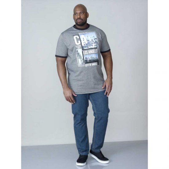 D555 Howie Fine Stripe T-shirt Grey - Magliette - Magliette Uomo Taglie Forti
