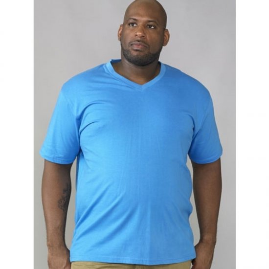 D555 Signature V-neck T-shirt Blue - Magliette - Magliette Uomo Taglie Forti