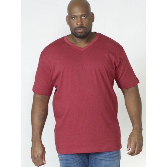 D555 Signature V-neck T-shirt Red - Magliette - Magliette Uomo Taglie Forti