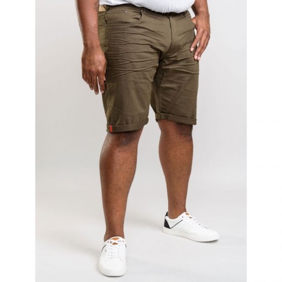 D555 Gilbert Stretch Shorts Khaki - Shorts - Pantaloncini Uomo Taglie Forti