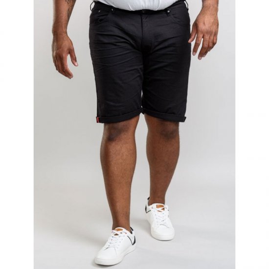 D555 Gilbert Stretch Shorts Black - Shorts - Pantaloncini Uomo Taglie Forti