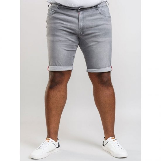 D555 Griffin Denim Shorts Grey - Shorts - Pantaloncini Uomo Taglie Forti