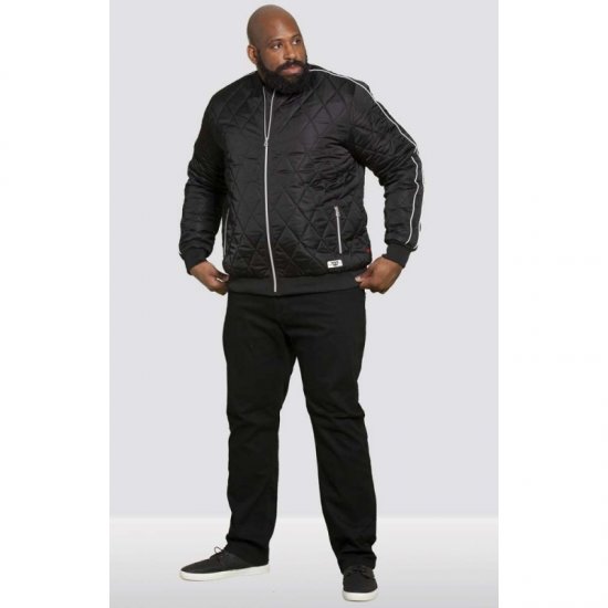 D555 Skipton Quilted Bomber Jacket Black - Giubbotti - Giubbotti Uomo Taglie Forti