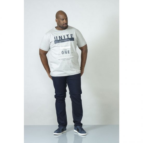 D555 Phillip T-shirt Grey - Magliette - Magliette Uomo Taglie Forti