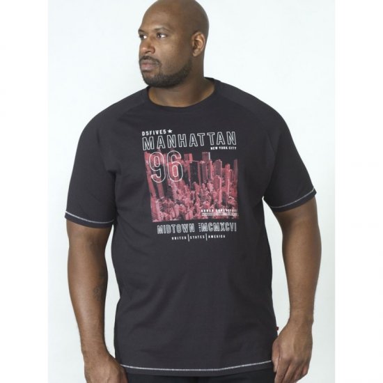 D555 Perry T-shirt Black - Magliette - Magliette Uomo Taglie Forti