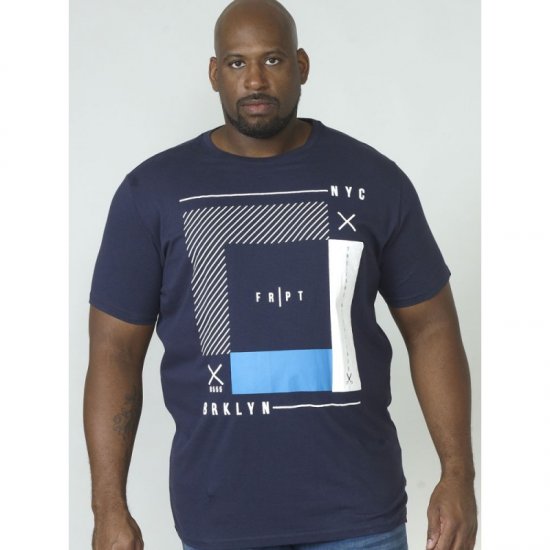 D555 Kenton T-shirt Navy - Magliette - Magliette Uomo Taglie Forti