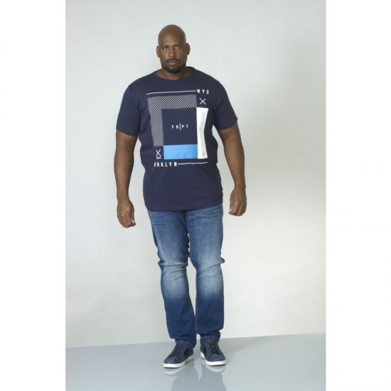 D555 Kenton T-shirt Navy - Magliette - Magliette Uomo Taglie Forti