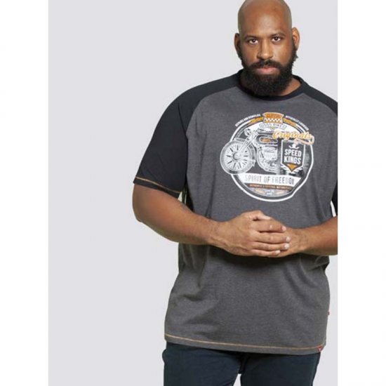 D555 Dallas T-shirt Charcoal - Magliette - Magliette Uomo Taglie Forti