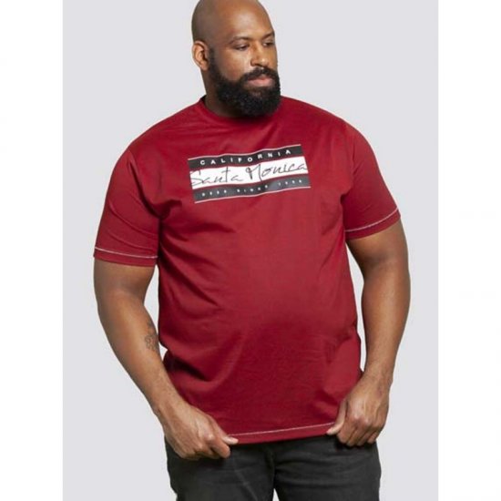 D555 Tempa T-shirt Red - Magliette - Magliette Uomo Taglie Forti