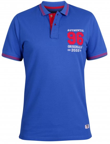 D555 Bartley Pique Polo Shirt Blue - Polo - Polo Uomo Taglie Forti