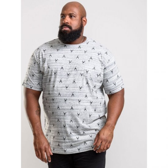 D555 Dario T-shirt Grey - Magliette - Magliette Uomo Taglie Forti