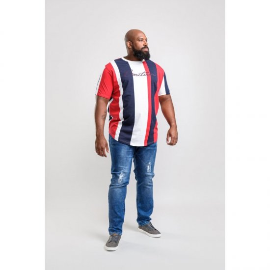 D555 Bancroft T-shirt Red/Navy - Magliette - Magliette Uomo Taglie Forti